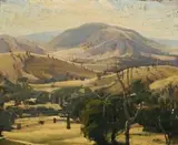 Landscape by Murray Griffin, oil on canvas, offered Aug 2009