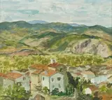 Village, South Of France by Rupert Bunny, c.1925, oil on card, sold Aug 2009