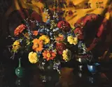 Still Life by Albert Ernest Newbury, oil on canvas on board, sold Aug 2009