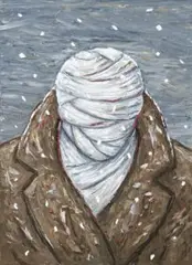 Painting (Figure With Bandaged Head) by Peter Booth, 2004, oil on canvas, sold Nov 2009