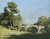 The Stone Bridge by Arthur Streeton, c.1930, oil on board, sold Nov 2009
