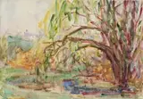 Tree With Village In The Background by John Peter Russell, 1912, pencil and watercolour on paper, sold Nov 2009