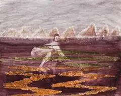 Silk Route Dancer by Sidney Nolan, oil and crayon on paper on composition board, sold Nov 2009