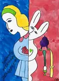 Suddenly Everything Happened by Charles Blackman, watercolour on paper, sold Nov 2009