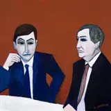 Securing The Mortgage by Robert Dickerson, oil on canvas, sold Nov 2009