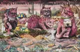 Crafty Crimson Cats, 1984 (Original Artwork From The Book, Animalia) by Graeme Base, synthetic polymer paint and ink on card, sold Nov 2009