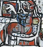 Seated Woman by David Larwill, 1985, oil on canvas, sold Nov 2009