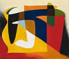 Constructive Forms by Dora Chapman, 1945, oil on paper on board, sold Nov 2009