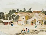 Thursday Island by Ray Crooke, c.1958, oil on composition board, sold Nov 2009