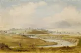 View On The Campaspe – From The North East Of Piper St. Bridge (Kyneton) by P.J. Lysaght, 1871, oil on canvas, offered Nov 2009