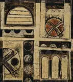 Ancient Fragments by Leonard French, 1963, enamel on paper on composition board, offered Nov 2009