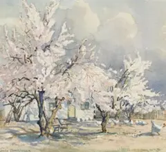 Blossoms by Gwen Barringer, watercolour and pencil on paper, sold Nov 2009