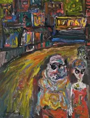 Surfers Paradise by John Molvig, oil on composition board, sold Nov 2009