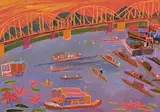 Bridge Over Perfumed River by Ken Done, 1993, oil crayon and gouache on paper, sold Nov 2009