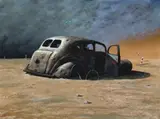 Car Wreck by Graeme Roche, oil on canvas, sold Nov 2009