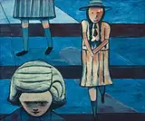 The Stairs by Charles Blackman, 1952, oil and tempera on pulpboard, sold Aug 2011