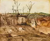 Outback, Western Queensland by Sidney Nolan, c.1948, ripolin enamel and oil on composition board, offered Aug 2011