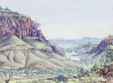 Central Australia by Albert Namatjira, 1955, watercolour on paper, sold Aug 2011