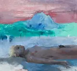 Nude In Landscape by Anthony Fry, oil and mixed media on linen, sold Aug 2011