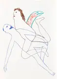 Untitled, Robert Lowell Poem Iv by Sidney Nolan, 1967, crayon on paper, sold Aug 2011