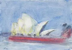 Sydney Opera House by Lloyd Rees, 1978, pastel and pencil on paper on board, sold Apr 2010