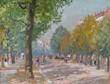 Parisian Boulevard (Rue Royale) by E. Phillips Fox, c.1906, oil on wood panel, sold Apr 2010