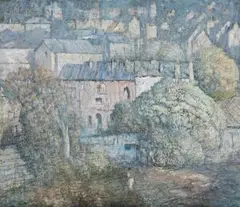 Summer In The Suburbs by Lloyd Rees, 1964, oil on canvas, sold Apr 2010