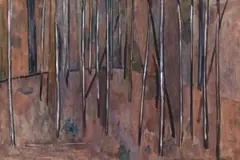 Saplings by Fred Williams, c.1963, gouache on paper, sold Apr 2010