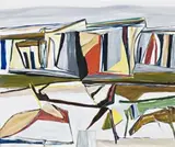 Southern European Landscape No 1 by Ken Whisson, oil on canvas, sold Apr 2010