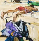 Beach Life (Wetsuit And Flipper) by Nicholas Harding, 2007, oil on canvas, sold Apr 2010