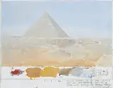 Pyramid, Giza by Tim Storrier, 1984, synthetic polymer paint and pencil on board, sold Apr 2010