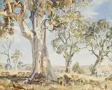 South Australian Pastoral by Hans Heysen, watercolour and pencil on paper, sold Apr 2010