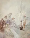 The Faun’S Proposal by Norman Lindsay, watercolour on paper, sold Apr 2010
