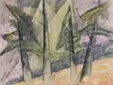 Forest Series by Godfrey Miller, 1957-61, watercolour and pencil on paper, offered Apr 2010