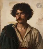 Portrait d'homme by David Simonson, Toile d'origine, sold Nov 2023