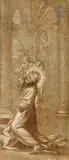 Saint François recevant les stigmates by Francesco Brizio, Plume et encre brune, lavis brun et rehauts de gouache blanche sur papier anciennement ble, sold Nov 2023