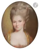 Jeune femme en buste by Joseph Boze, Pastel de forme ovale, sold Nov 2023