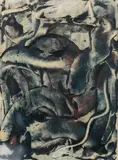 Composition by Yolande Fièvre, vers 1940, Encre et gouache sur papier, sold Nov 2023
