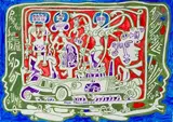 Parade sur le triple capot d’une automobile trimoteur by Yvon Taillandier, Gouache, sold Nov 2023