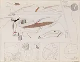 Composition by Mihail Chemiakin, 1976, Encre et aquarelle, sold Nov 2023
