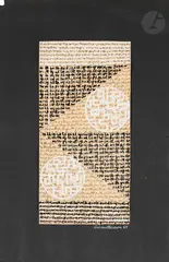 Hypergraphie by Viviane Brown, 1965, Gouache et encre sur papier monté sur papier noir, sold Nov 2023