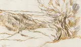 Rolleboise by Maximilien Luce, Encre brune et crayon noir, sold Nov 2023
