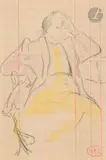 Femme accoudée by Henri-Edmond Cross, Crayon noir et aquarelle, sold Nov 2023