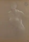 Nu féminin en buste by Ernest Laurent, Crayon noir et craie blanche, sold Nov 2023