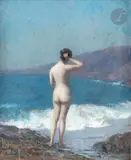 Nu devant la mer by Arsen Shapanyan, Pastel, sold Nov 2023