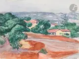 Terre rouge, Alger by Albert Marquet, 1941, Aquarelle, sold Nov 2023