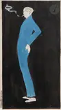 Le Fumeur by Marcel-Louis Baugniet, vers 1922, Encre et aquarelle, sold Nov 2023