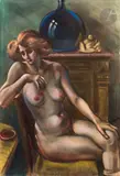 Jeune fille by Henri Le Fauconnier, vers 1924, Gouache et fusain, sold Nov 2023