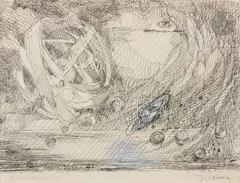La Création by Jacques Villon, Encre et gouache, sold Nov 2023