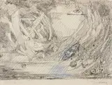 La Création by Jacques Villon, Encre et gouache, sold Nov 2023
